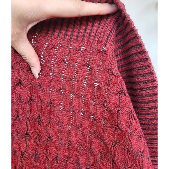 Knox Rose burgundy knit long sleeve turtleneck sweater, size m* - Picture 4 of 5